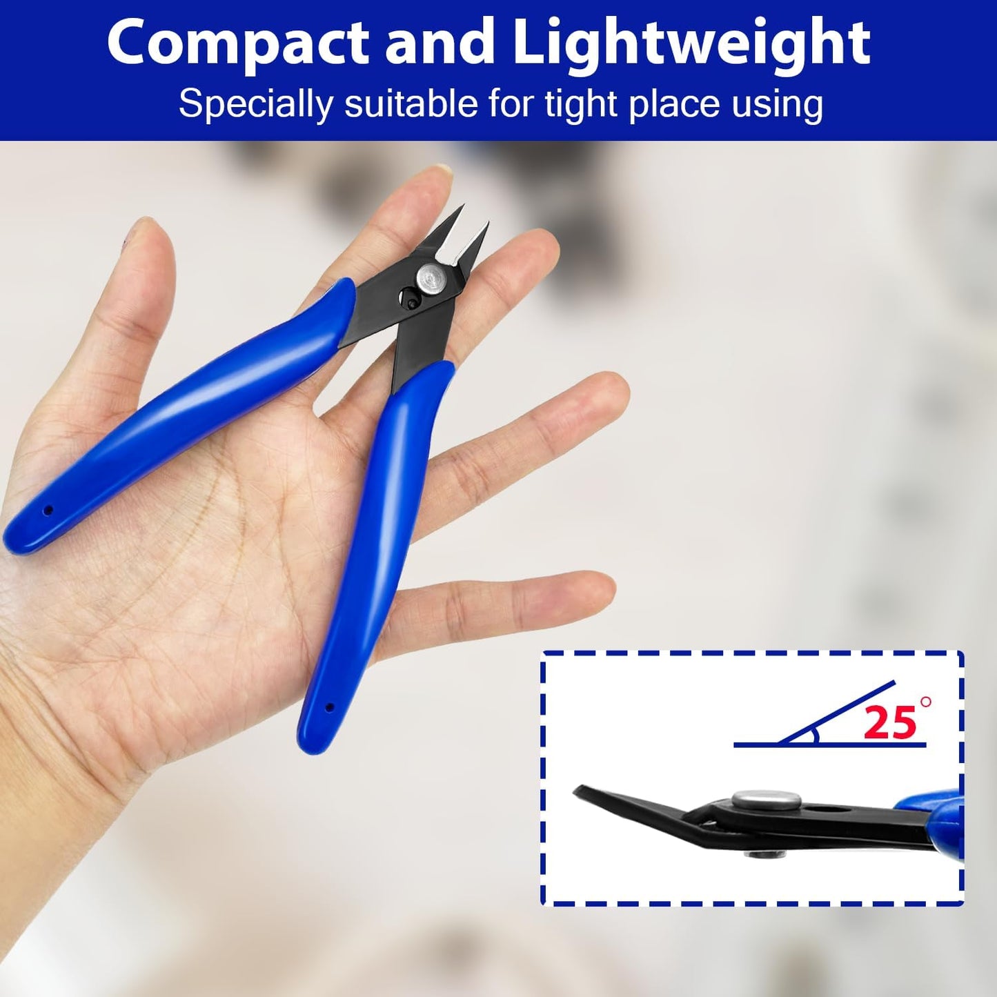 2 Pack Wire Cutters Set, 6" and 5" Ultra Sharp Flush Cutters, Carbon Steel Wire Cutters for Crafting, Electronics, 3D Prints, Jewelry Making, Model Sprue, Zip Ties(6"+ 5", Blue, 2 Pack)