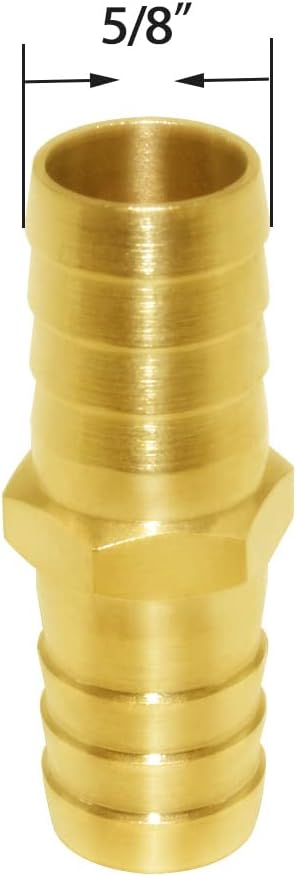 3PCS Solid Brass 5/8" Hose Repair Connectors with Stainless Steel Clamps Small Garden Water Hose End Parts Repair Kit Fitting