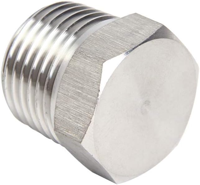 4Pcs Stainless Steel Outer Hex Thread Socket Pipe Plug Fitting 1/4" NPT Male