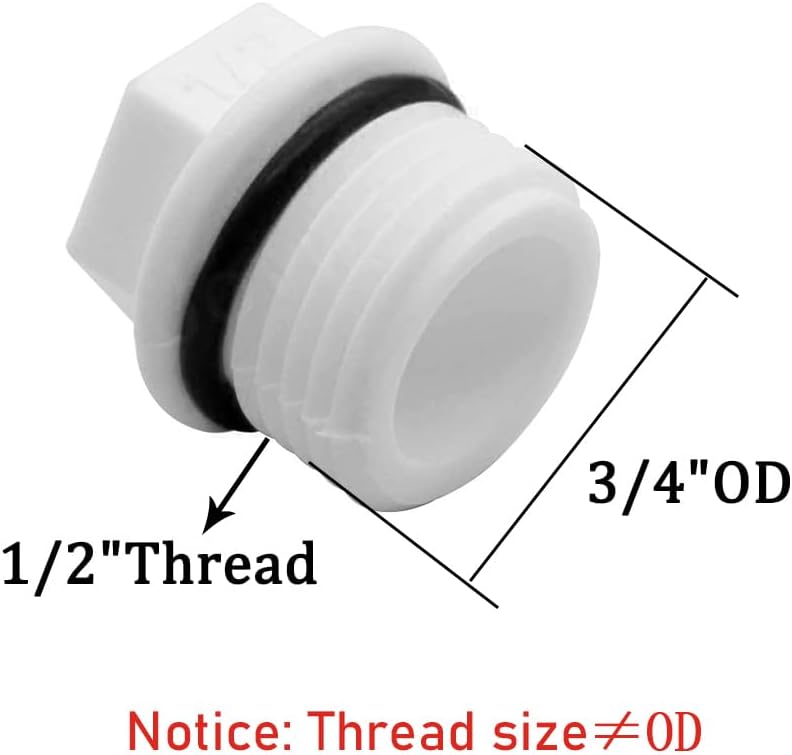 5PCS 1/2" PT Male Thread PPR Pipe Fitting End Caps Connector Plug