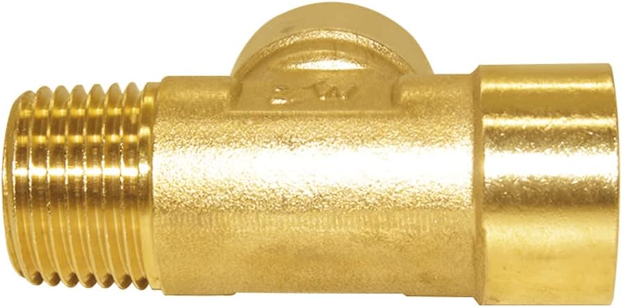 Brass Pipe Fitting Barstock Tee 3 Way NPT 1/2" Female x 1/2" Female x 1/2" Male Hose Fitting