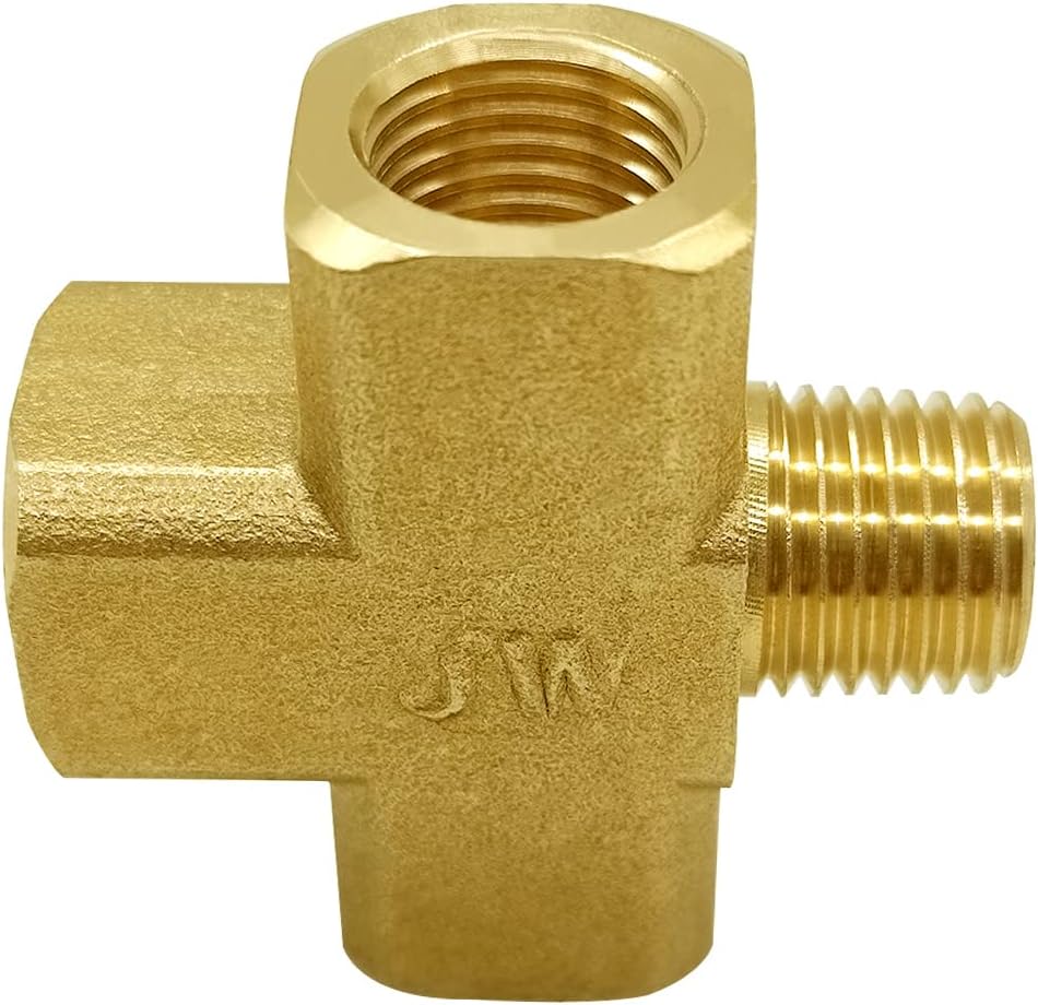 Brass 1/4" NPT Female x Male 4-Way Pipe Fitting Adapter Tube Coupler Connector Water Gas Oil