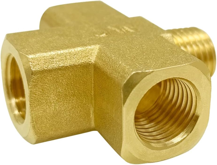Brass 1/4" NPT Female x Male 4-Way Pipe Fitting Adapter Tube Coupler Connector Water Gas Oil