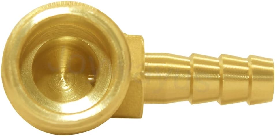 Brass Hose Fitting,90 Degree Elbow,1/4" Barb x 3/8" NPT Male Pipe Water/Fuel/Air (Pack of 2)