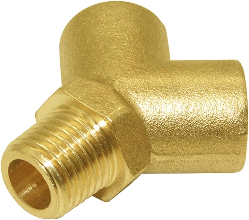 Brass Pipe Fitting Y-shaped 1/4" NPT Female x 1/4" NPT Female x 1/4" NPT Male Connector 3-way Fitting Coupler Adapter (Pack of 2)