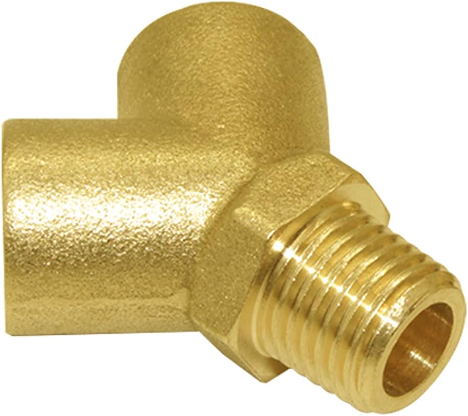 Brass Pipe Fitting Y-shaped 1/4" NPT Female x 1/4" NPT Female x 1/4" NPT Male Connector 3-way Fitting Coupler Adapter (Pack of 2)