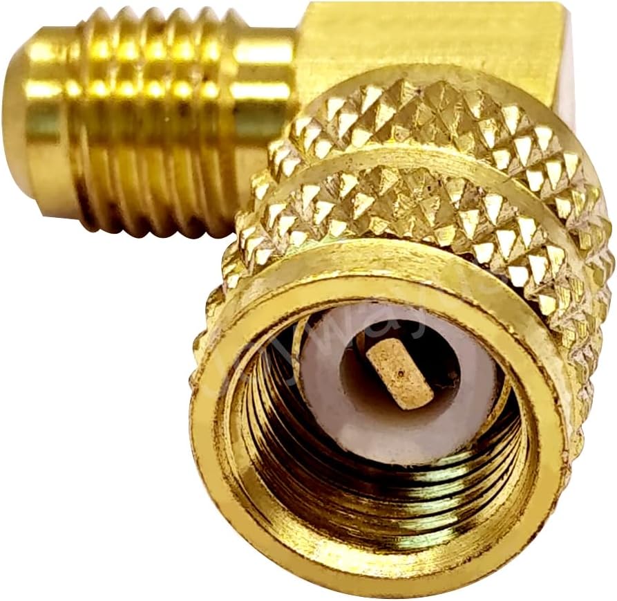 1/4" SAE Male to 5/16" SAE Female Flare Swivel Port 90 Degrees Elbow Adapter for R410A Mini Split HVAC System (Pack of 2)