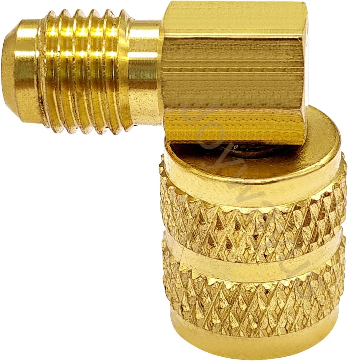 1/4" SAE Male to 5/16" SAE Female Flare Swivel Port 90 Degrees Elbow Adapter for R410A Mini Split HVAC System (Pack of 2)