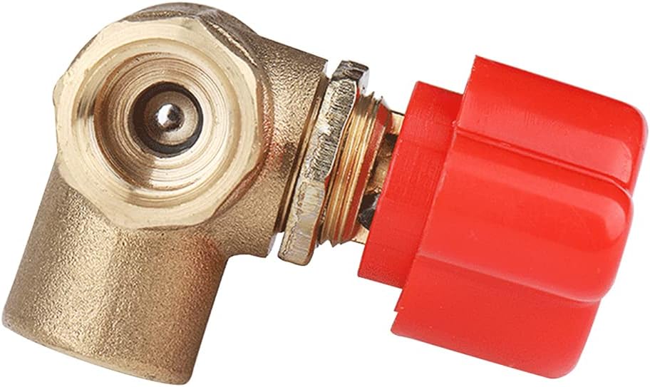 3-Way (L-Port) 1/4"NPT Female Brass Ball Valve Anti-Rust Forged Brass Shut Off Valve Fitting with Red Plastic Handle