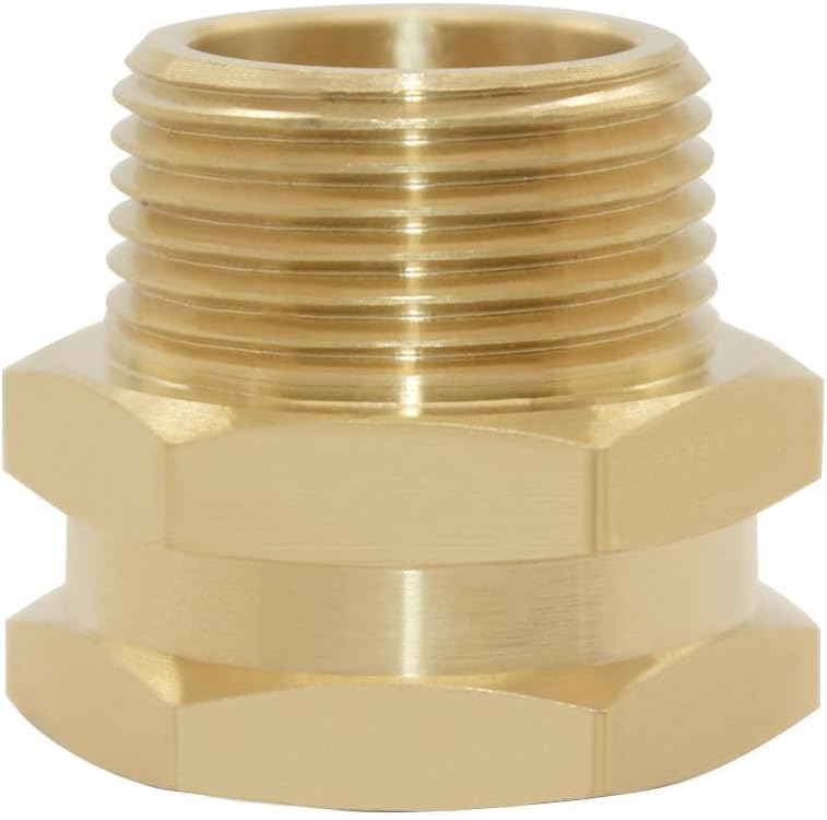 3/4" Female GHT Thread x 3/4" Male NPT Thread Brass Pipe Fittings Adapter (Pack of 4)