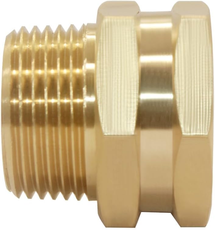 3/4" Female GHT Thread x 3/4" Male NPT Thread Brass Pipe Fittings Adapter (Pack of 4)