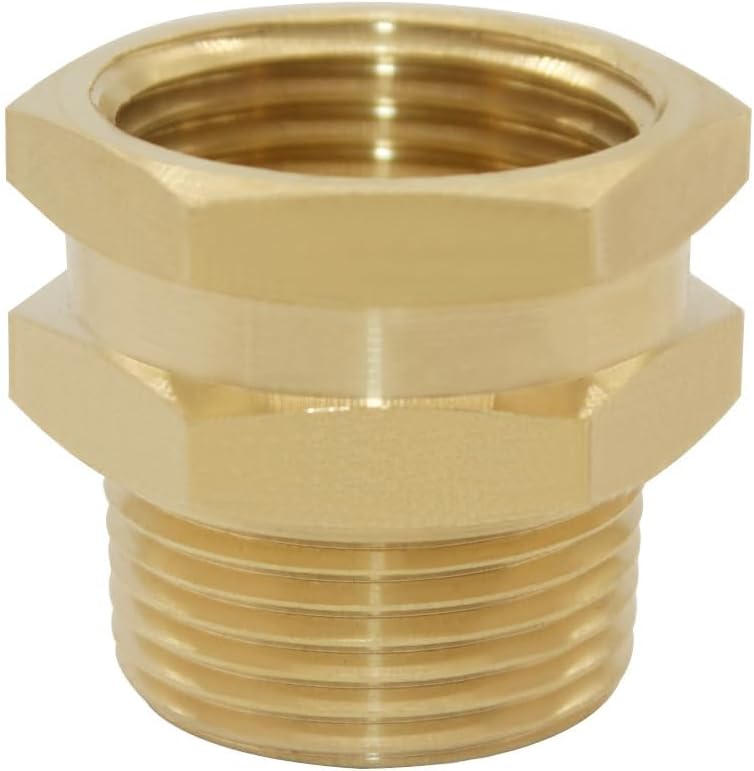 3/4" Female GHT Thread x 3/4" Male NPT Thread Brass Pipe Fittings Adapter (Pack of 4)