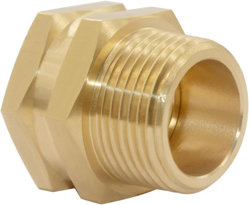 3/4" Female GHT Thread x 3/4" Male NPT Thread Brass Pipe Fittings Adapter (Pack of 4)