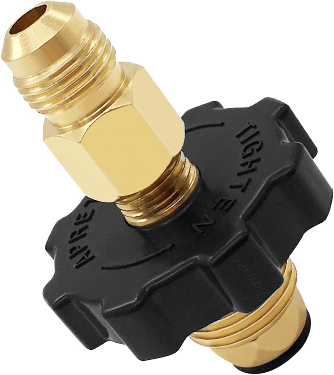 Brass Soft Nose POL Propane Gas LP Tank Adapter with 1/4" NPT Male Fitting and 3/8" Flare Male Adapter Full Flow for Regulator Hose