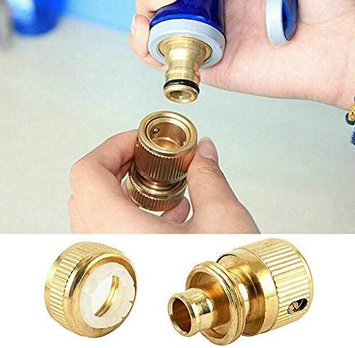 1/2" ID Hose Solid Brass Fitting Closed Flow Garden Tools Quick Repair Damaged Leaky Adapter Garden Water Irrigation Quick Connector (Pack of 2)