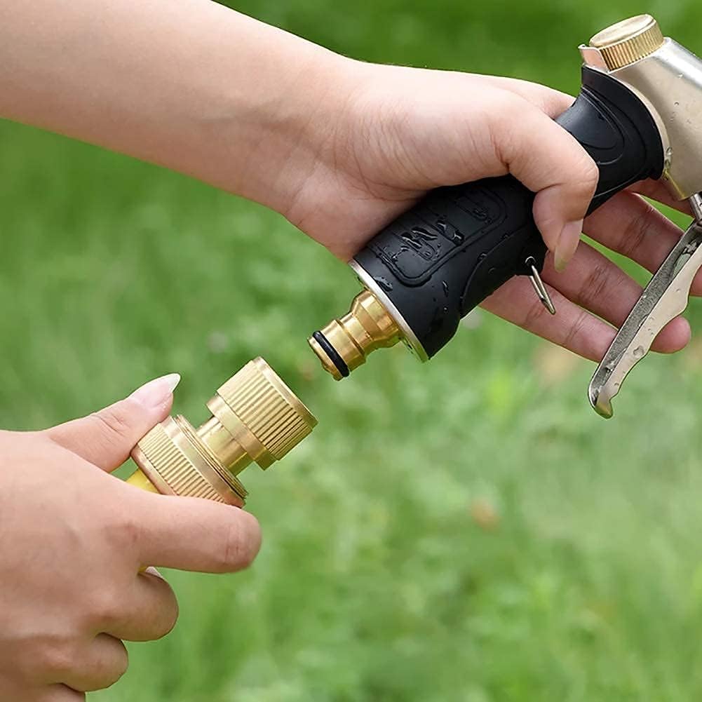 1/2" ID Hose Solid Brass Fitting Closed Flow Garden Tools Quick Repair Damaged Leaky Adapter Garden Water Irrigation Quick Connector (Pack of 2)