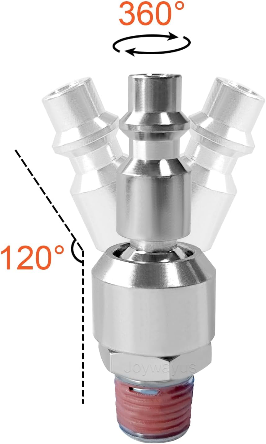 4PCS 1/4" NPT Male Thread Air Plug Pre-coated Sealant Industrial Swivel Coupler Steel Chrome Plating Construction