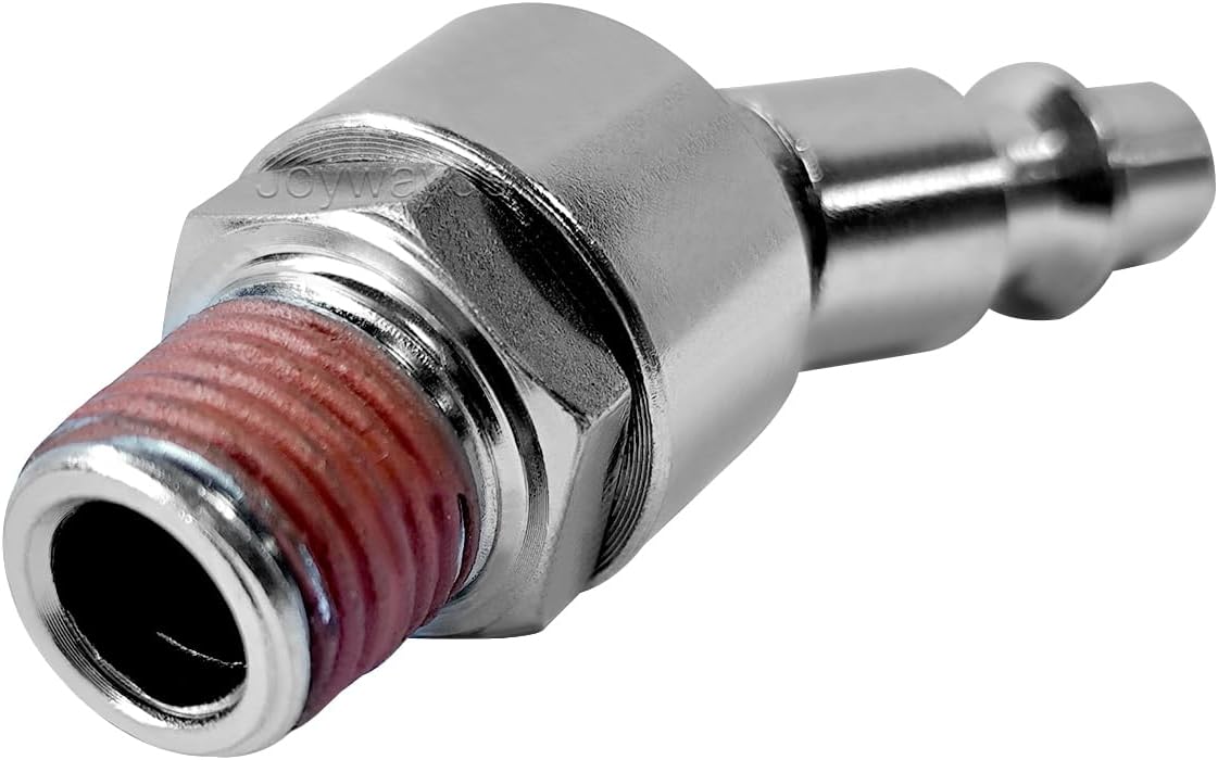 4PCS 1/4" NPT Male Thread Air Plug Pre-coated Sealant Industrial Swivel Coupler Steel Chrome Plating Construction