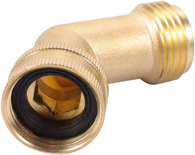 Brass Garden Hose Elbow Connector 45 Degree Hose Elbow Fitting Quick Swivel Connect 3/4" Garden Hose Thread 2pcs with Extra 6 Pressure Washer