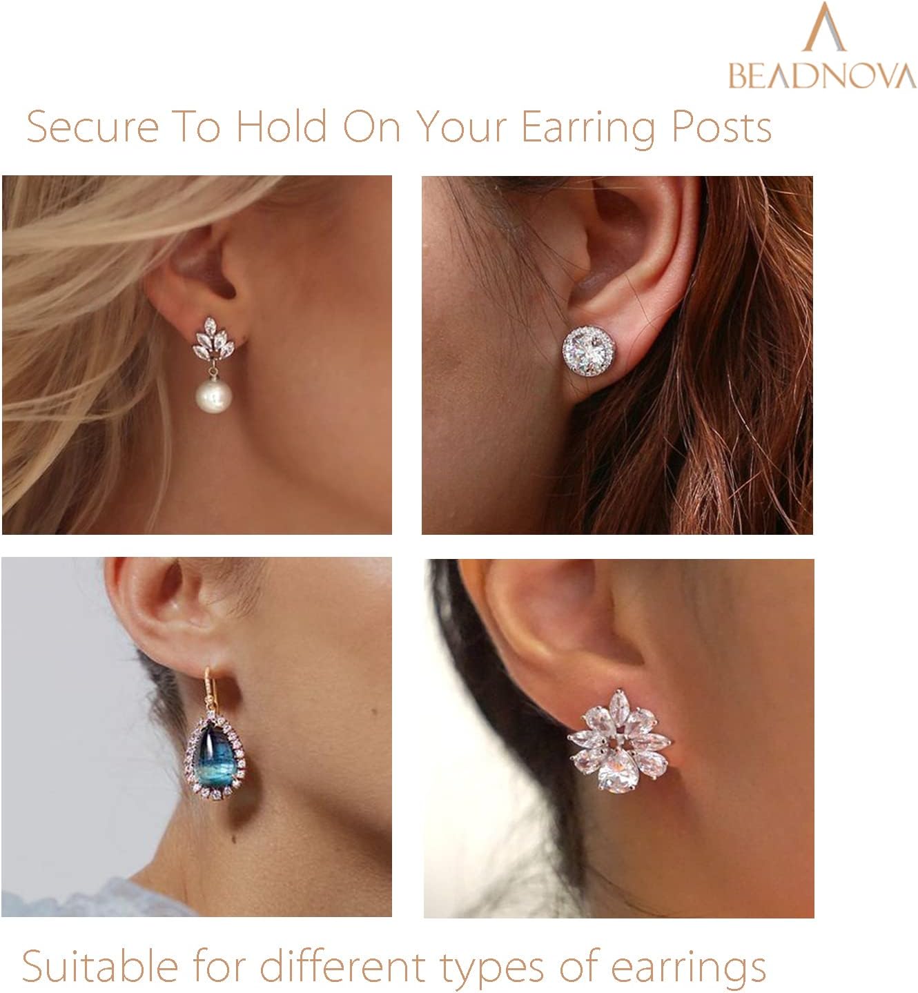 Earring Backs 240pcs Replacements Silver Plated Pierced Hypoallergenic Earring Backs Stoppers Safety Bullet Clutch with Pad for Posts