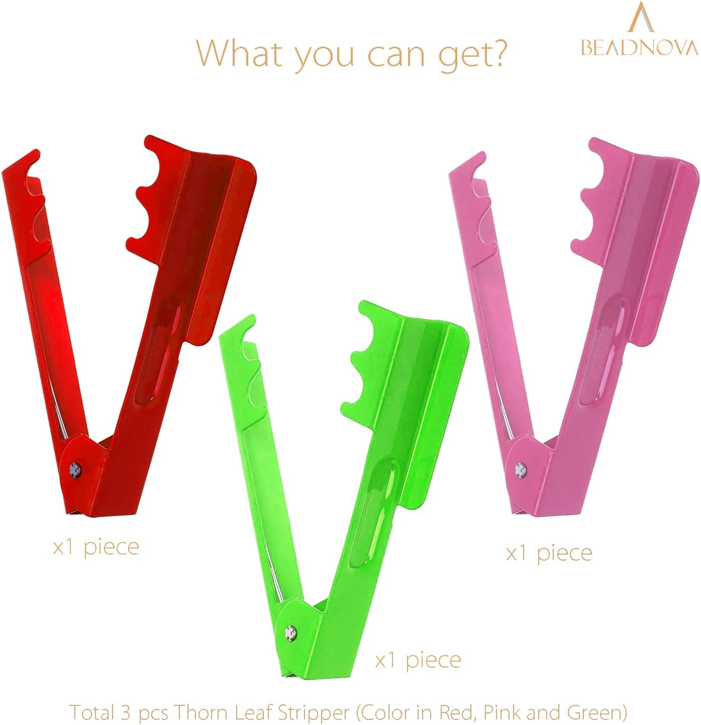 Rose Thorn Stripping Tool Stripper Metal Stripper Thorn Remover for Floral DIY and Gardening (3pcs, Red Green and Pink)