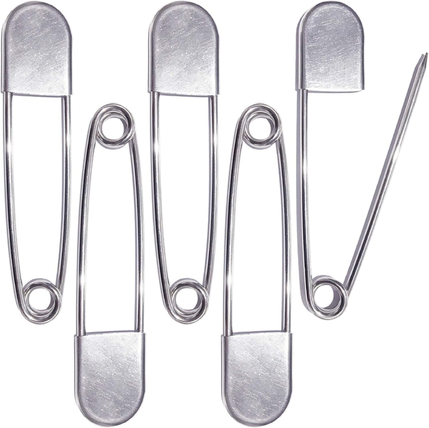 5 Inch Large Safety Pins for Clothes Big Heavy Giant Safety Pin for Fashion, Sewing, Quilting, Blankets, Upholstery, Laundry and Craft (13cm, 5pcs)