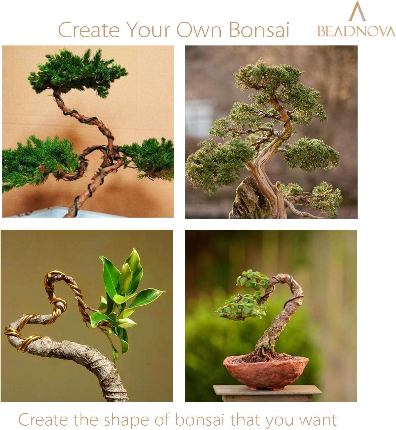 Plant Training Wire 98 Feet Copper Bonsai Tree Aluminium Plant Wire for Training Indoor and Outdoor (Copper, 2mm, 30m)