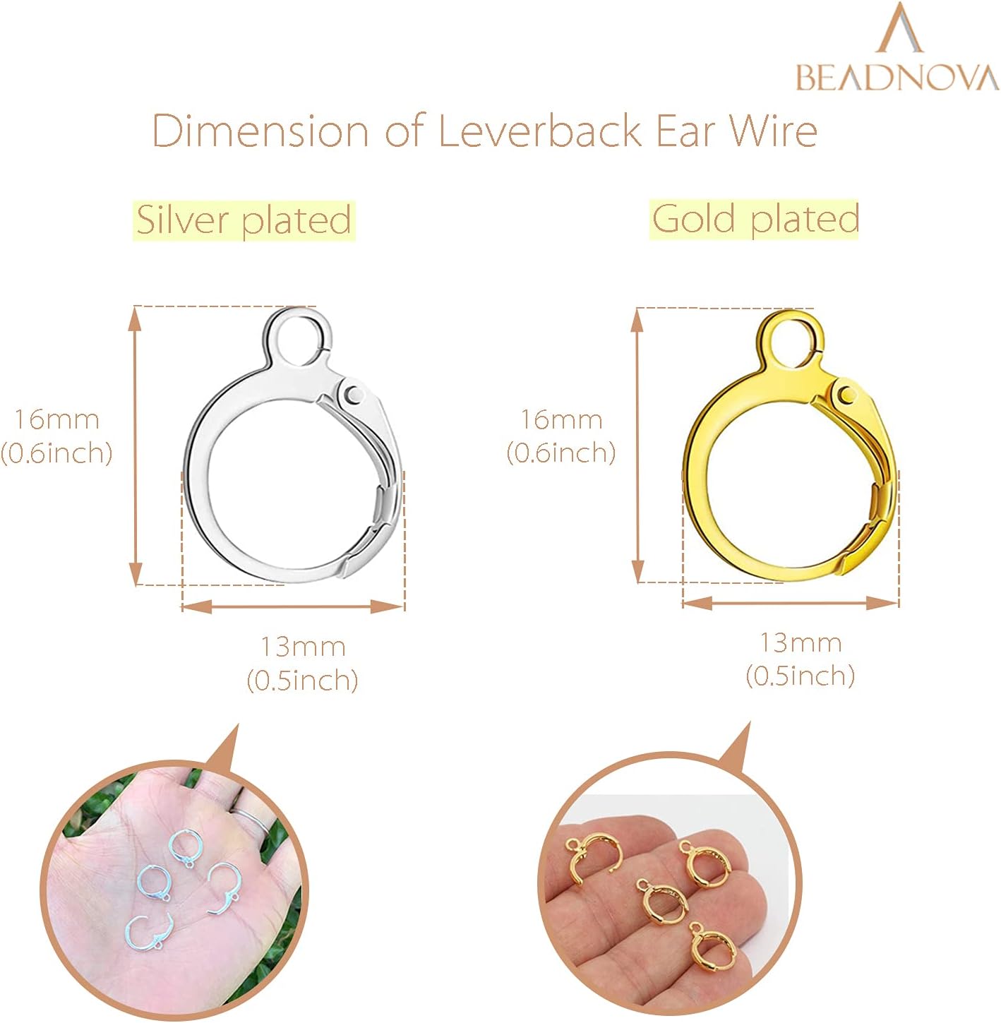 Leverback Earring Hooks 80pcs French Ear Wire Lever Back Earwire for Jewelry Making Crafting (Gold and Silver)