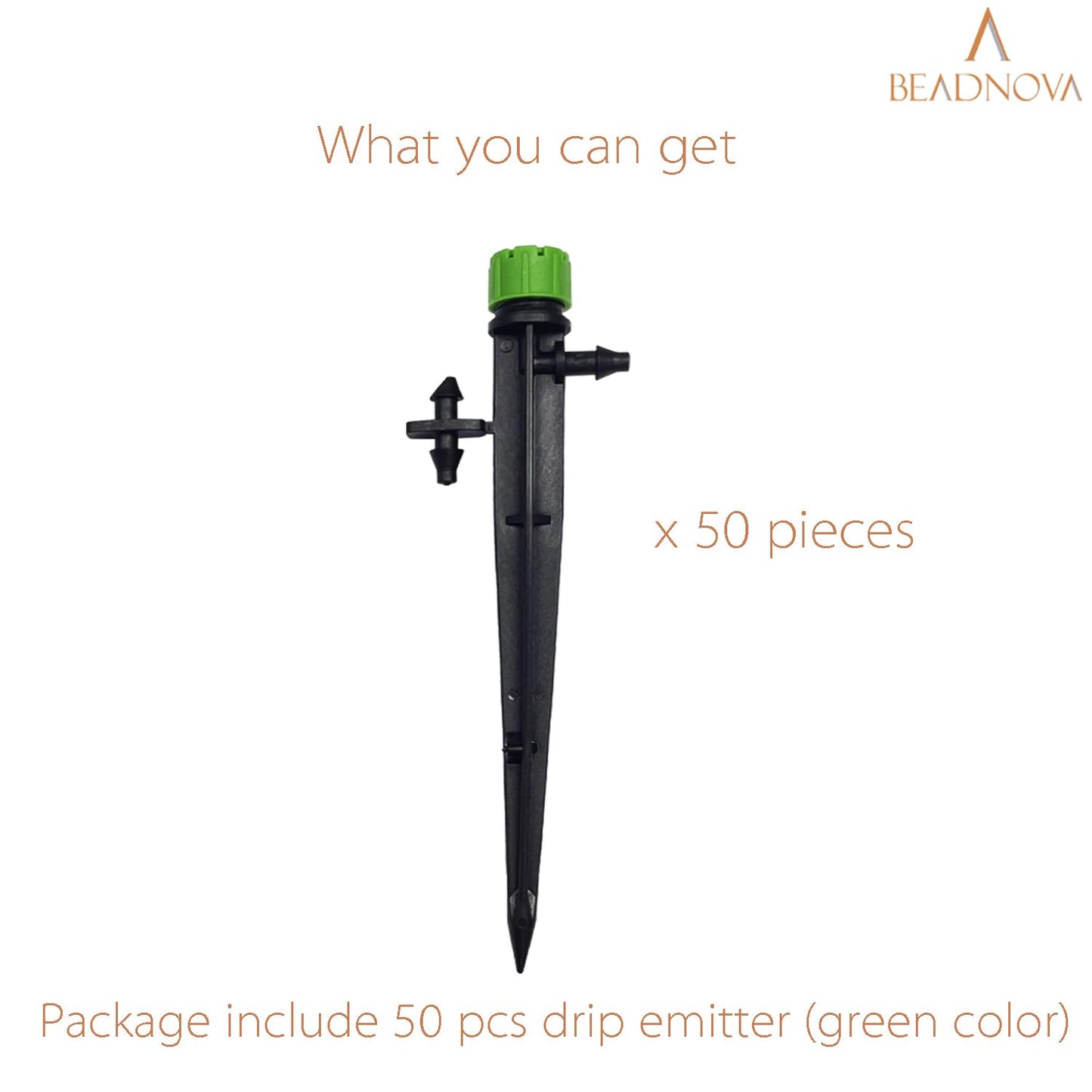 Irrigation Drippers 50pcs Drip Emitters for 1/4 Inch Irrigation Sprinkler 360 Degree Micro Sprinkler Adjustable Drip Heads Drippers for Garden Patio Lawn