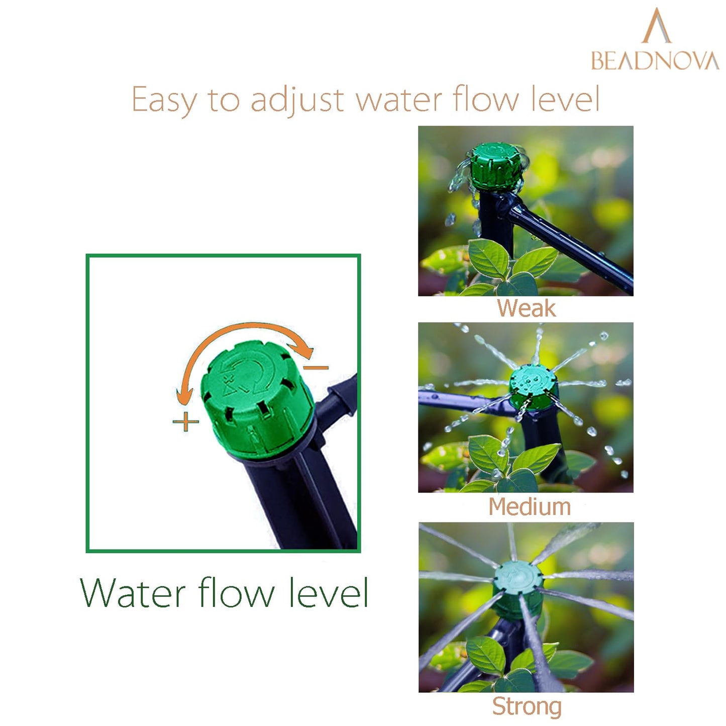 Irrigation Drippers 50pcs Drip Emitters for 1/4 Inch Irrigation Sprinkler 360 Degree Micro Sprinkler Adjustable Drip Heads Drippers for Garden Patio Lawn