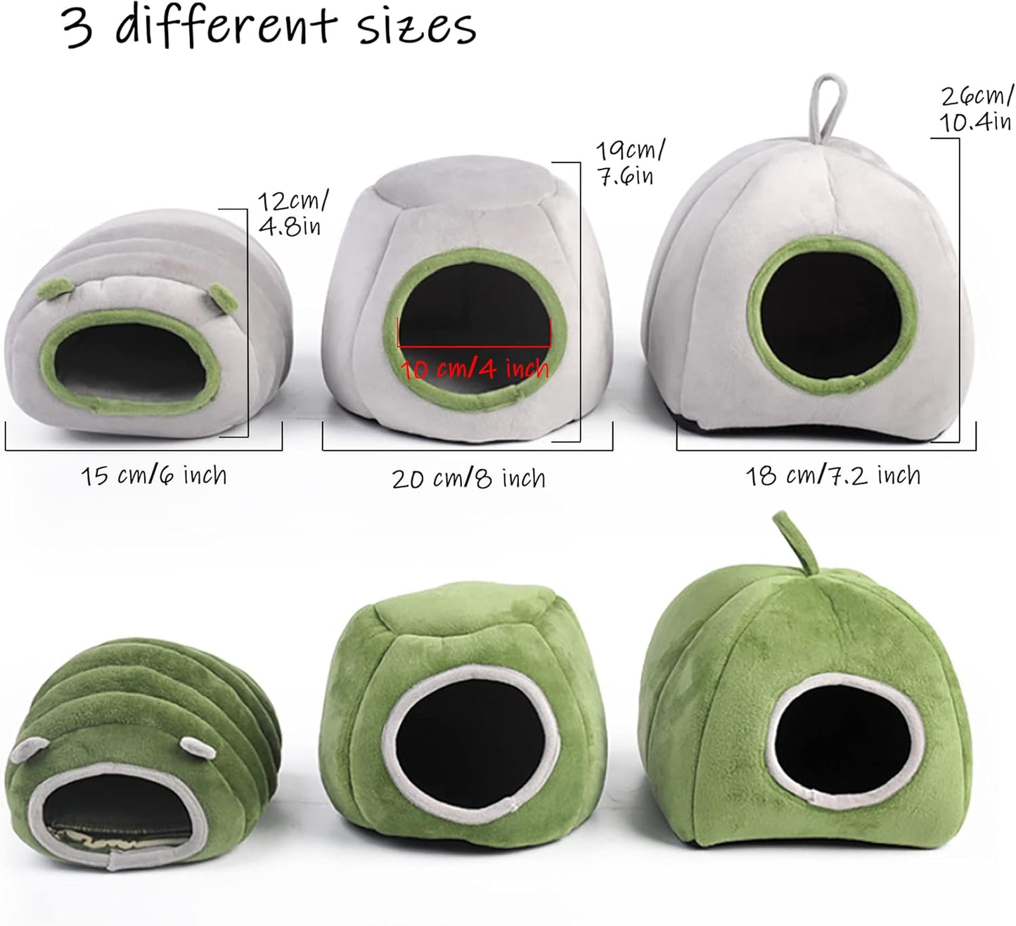 Guinea Pig Hideout Bed Rabbit House Cave Accessories Cozy Hide-Out for Bunny Hedgehog Ferret Chinchilla&Other Small Animals (Grey, Caterpillar)