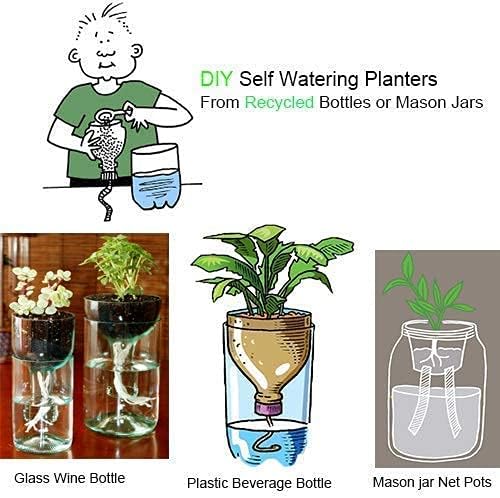 Self Watering Capillary Wick Cord (30 feet 1/6 inch+50 feet 1/4 inch) Vacation Plant Sitter DIY Self-Watering Planter Pot Automatic Wicking Hydroponic System Potted Auto Seedling Waterer Rope