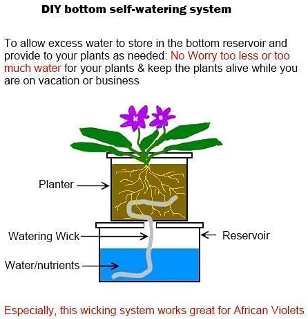 Self Watering Capillary Wick Cord (30 feet 1/6 inch+50 feet 1/4 inch) Vacation Plant Sitter DIY Self-Watering Planter Pot Automatic Wicking Hydroponic System Potted Auto Seedling Waterer Rope