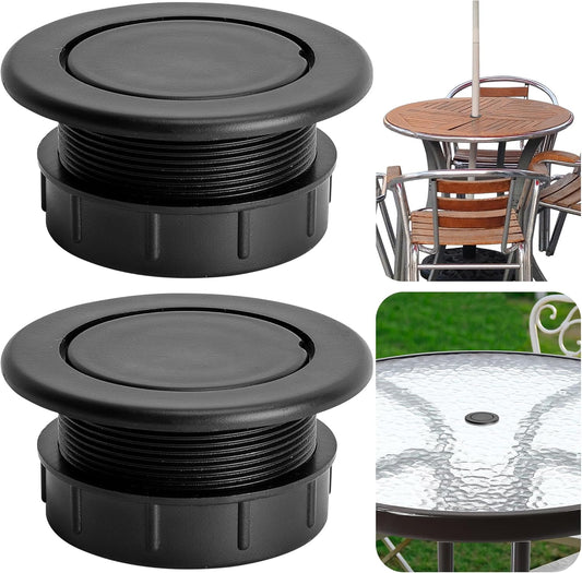 2 Pcs 2 Inch Parasol Umbrella Hole Ring Plug and Cap Set, Thicker Patio Table Hole Cover Insert, Deck Table Umbrella Holes Plug Replacement Parts for Outdoor Patio Table Garden Yard
