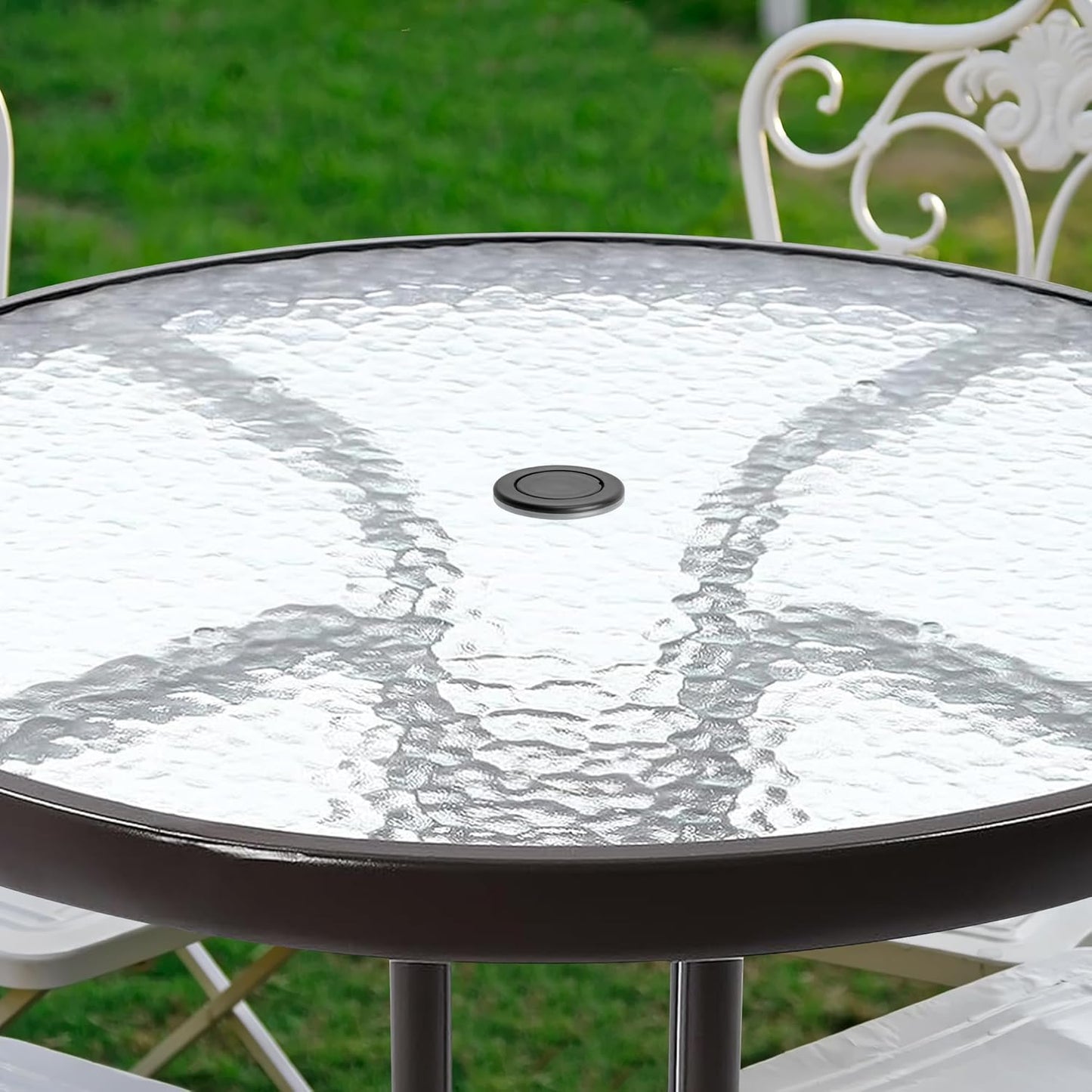 2 Pcs 2 Inch Parasol Umbrella Hole Ring Plug and Cap Set, Thicker Patio Table Hole Cover Insert, Deck Table Umbrella Holes Plug Replacement Parts for Outdoor Patio Table Garden Yard