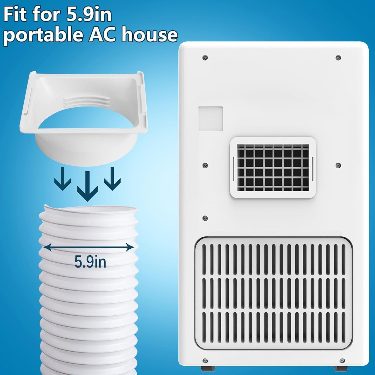 5.9 Inch Portable Air Conditioner Exhaust Hose Coupler, Mobile AC Unit Tube Connector, AC Hose Extension Connector Air Conditioning Accessories for AC Exhaust Hose Coupler Extension (Square)