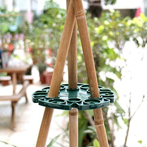 6 Pcs Bamboo Cane Holder Plastic Plant Cane Support Caps Holders for Climbing Plants Sweet Peas Beans Green