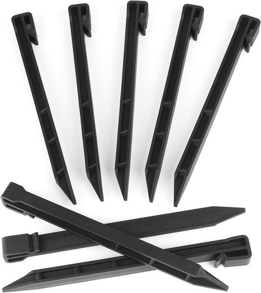 Landscape Edging Garden Stakes - 10 Inch Black Garden Landscape Anchoring Stakes Heavy Duty 12 Pcs Plastic Ground Stakes for Lawn & Garden Yard Borders