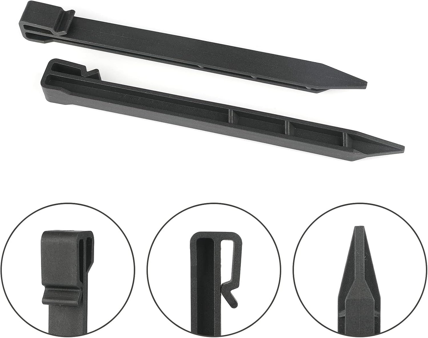Landscape Edging Garden Stakes - 10 Inch Black Garden Landscape Anchoring Stakes Heavy Duty 12 Pcs Plastic Ground Stakes for Lawn & Garden Yard Borders