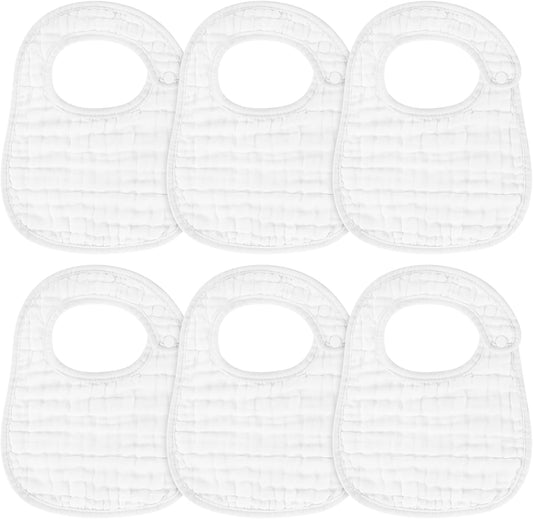 Muslin Baby Bibs, 6 Pack Soft Cotton Baby Bandana Drool Bibs for Boys Girls Teething and Drooling
