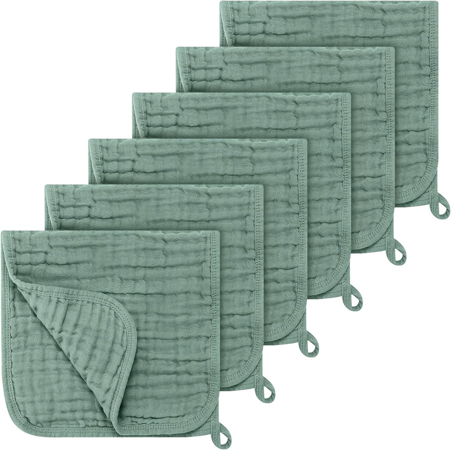 6 Pack Muslin Burp Cloths 100% Cotton 20''x10'' Large Extra Soft and Absorbent Baby Burping Cloth for Boys Girls