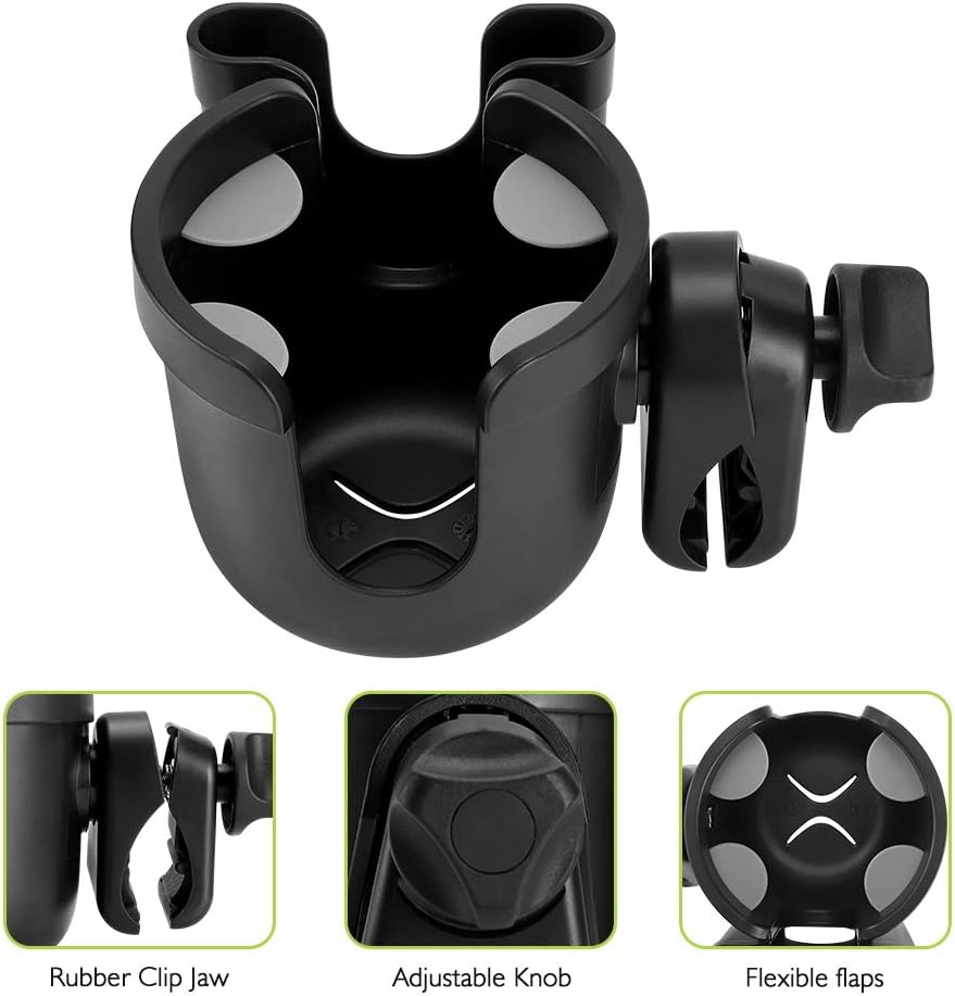 2-in-1 Walker Cup Holder with Phone Holder, Wheelchair Cup Holder, Rollator Cup Holder, Cup Phone Holder for Walker, Wheelchair, Rollator, Mobility Scooter