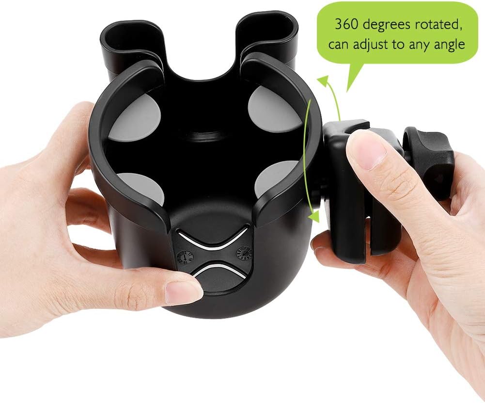 2-in-1 Walker Cup Holder with Phone Holder, Wheelchair Cup Holder, Rollator Cup Holder, Cup Phone Holder for Walker, Wheelchair, Rollator, Mobility Scooter