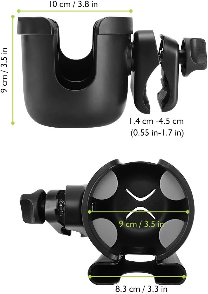 2-in-1 Walker Cup Holder with Phone Holder, Wheelchair Cup Holder, Rollator Cup Holder, Cup Phone Holder for Walker, Wheelchair, Rollator, Mobility Scooter