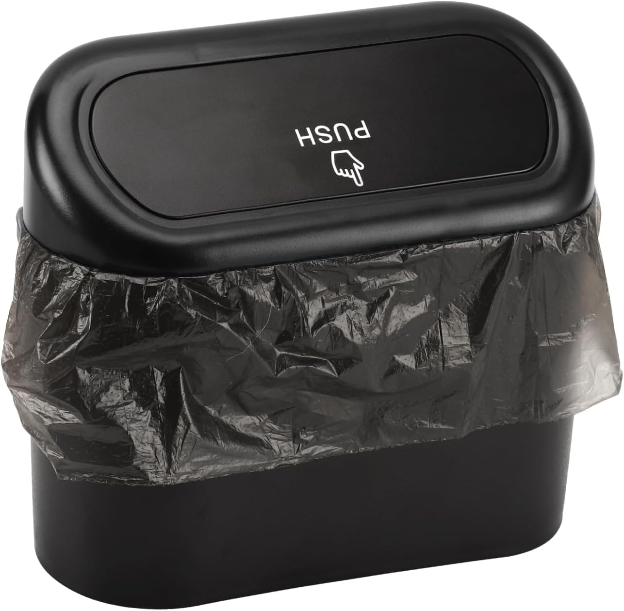 Car Trash Can with Lid, Mini Auto Dustbin Garbage Organizer with 30 Pcs Plastic Trash Bag, Automotive Garbage Container Bin for Vehicle, Home, Office