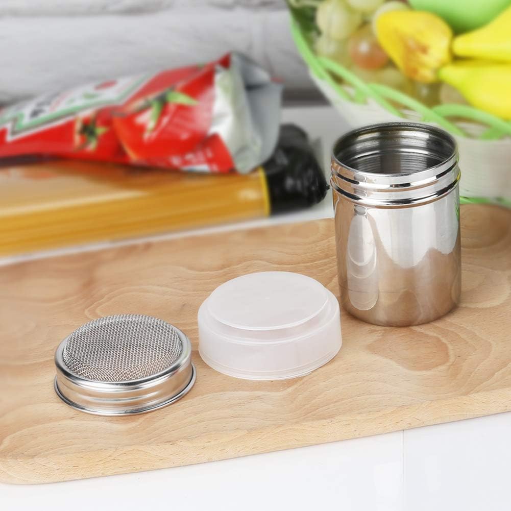 2 Pack Powdered Sugar Shaker Duster, Cinnamon Shaker Flour Sifter, Fine Mesh Stainless Steel Dredge for Baking Soda Flour Cinnamon Cocoa