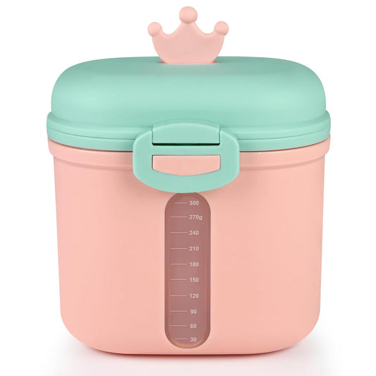 Baby Formula Dispenser On The Go, Portable Milk Powder Formula Dispenser with Scoop,Formula Containers for Travel Hold 12.7oz/360g Formula, Pink