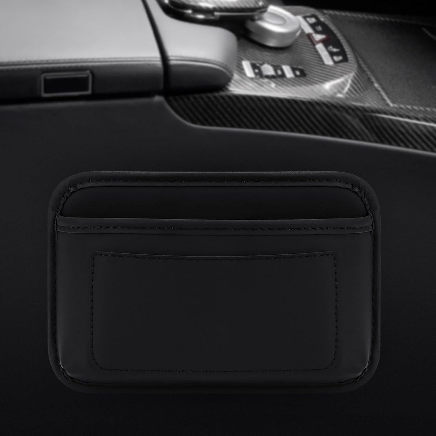 Universal Car Side Pocket Organizer, PU Leather Car Pocket Pouch Cell Phone Sunglasses Holder, Car Phone Pocket Organizer Accessories for Car Seat, Door, Window, Console