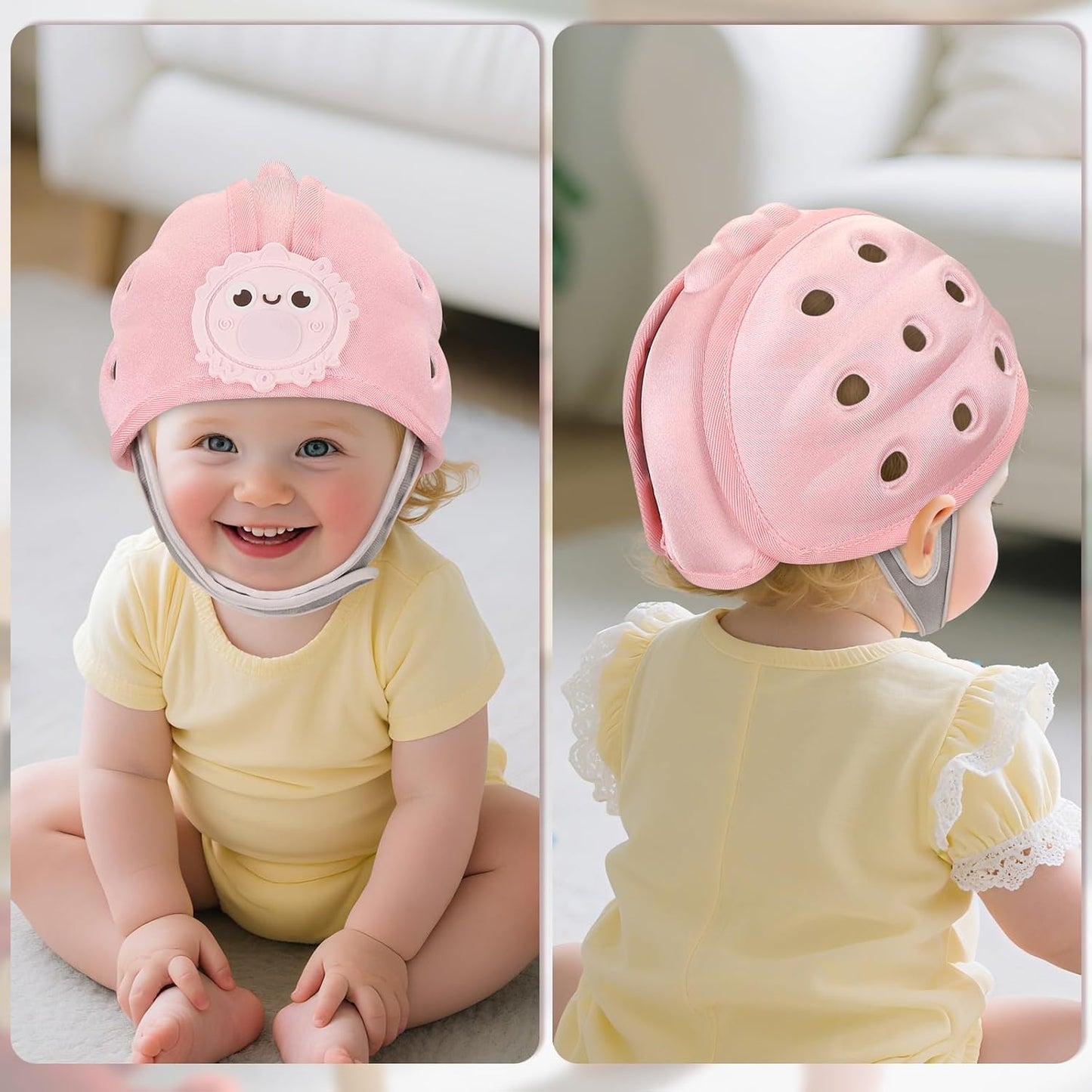 Baby Head Protector Helmet for Crawling and Walking, Toddler Safety Helmet Cute Infant Headguard Soft Cushion, Breathable Kids Protective Caps for Girls 6–24 Months, Ultra-Lightweight