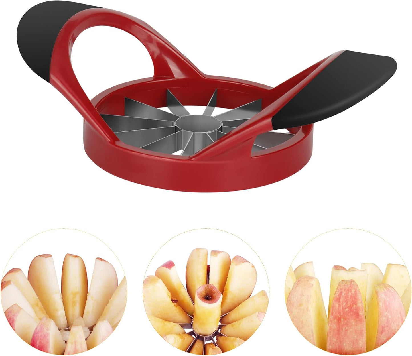 Apple Cutter, Apple Corer and Slicer - Stainless Steel Apple Corer - 4.72 Inch Apple Slicer Tool with 12 Super Sharp Blades, lightweight Apple Slicer and Corer with Anti-slip Handle
